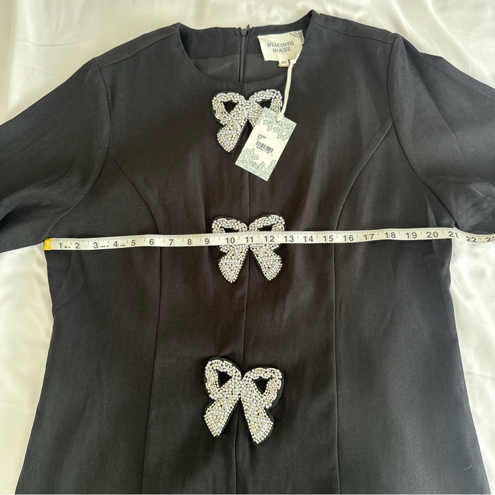 NWT Hyacinth House Beaded Bows‎ Bernadette Mini Dress Black Women's XXL - Picture 5 of 10